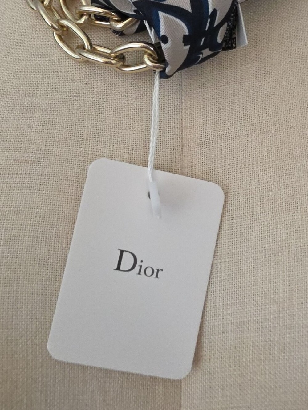 Dior Navy & Cream Printed Scarf Accent - Picture 3 of 11